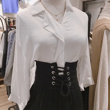 Larga de sex feminin curea stretch elastic lat corset talie decor tricou alb accesorii ceinture femme fajas QZ0023