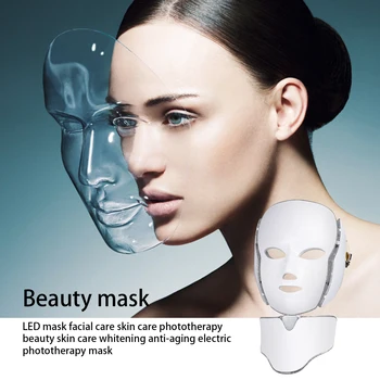 Led Masca Faciala Cu Led-Coreean Terapia Cu Fotoni Masca De Fata Masina 7 Culori Terapia Cu Lumina Acnee Masca Gât Frumusețe A Condus Masca
