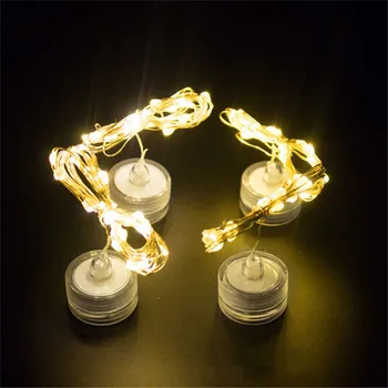 LED-uri impermeabil Lumânări Șir de Lumini 1M/2M Sârmă de Cupru Șir Ghirlanda Submersibile Vaza Sticla de Fairy Lampa Pentru Nunta de Craciun