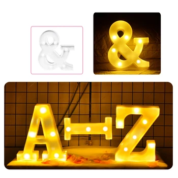 Luminos Scrisoare De Lumină Led-Uri Creative 26 Alfabetul Englez Numărul Petrecere De Lumină Lampă Cu Led-Uri Baterie Romantic Decor Nunta Picătură Navă