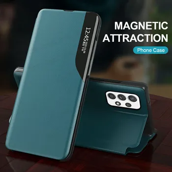 Magnetic Smart Flip case Pentru Samsung Galaxy A52 A72 A32 5G 4G 52 72 32 A726B A526B A326B Pânză Piele Stand pe Capacul Telefonului Coque