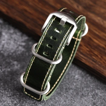MERJUST Handmade Vintage 20mm 22mm Maro Verde G10 din Piele NATO Watchband Pentru Amry Pilot Curea de Ceas brățară Brățară
