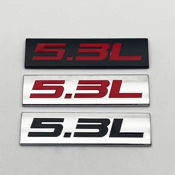 Metal cromat Portbagaj 5.3 L Motor Autocolant Insigna Usa Aripa V6 V8 Sport Emblema Logo-ul 3D pentru Toate Auto