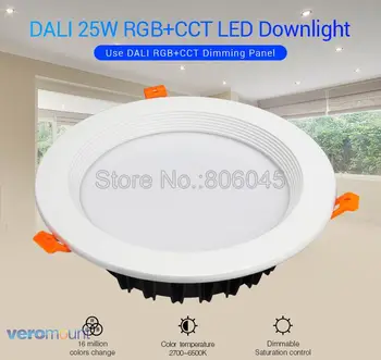 MiBOXER DL-DOW25 DALI 25W RGB+CCT Interior LED Downlight AC110-220V 2700K-6500K Compatibil cu DALI Panou Estompat Intervalul 0~