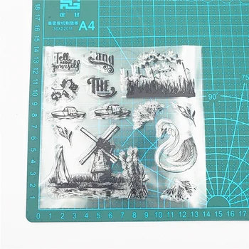 Moara de vânt Swan Silicon Transparent Scrapbooking Sigiliu Mână Cont de Carte de Hârtie DIY Meșteșug Album Foto Decor Clar Timbre