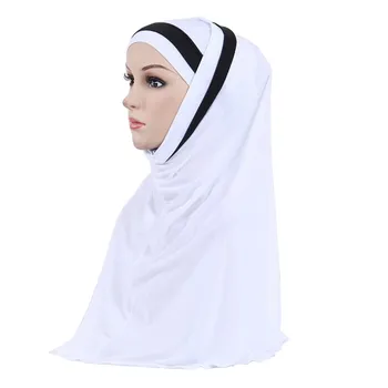 Musulman Noi Femeile Sjaals Voor Femei Hijab Dublu Loop Aluneca Pe Eșarfă Trage Peste Crep Convenabil Respirabil Șal Văl