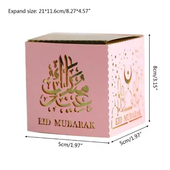 Noi 50 Buc Hârtie Gol Eid Mubarak Bomboane Cutie De Depozitare Ramadan Decor Cutie De Cadou