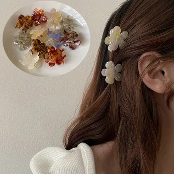 Noi Acril Transparent Mini Floare Clipul de Gheare de Păr de Păr apuca clip Ac de păr pentru Femei Fete Accesorii de Par