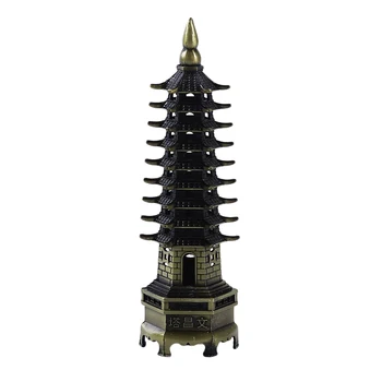 Noi Feng Shui Aliaj de Zinc Model 3D China Wenchang Pagoda Turn Meserii Statuie de Suveniruri Decorațiuni interioare din Metal Artizanat