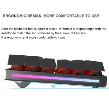 Noi Motospeed K1 fără Fir Tastaturi Mecanice de 100 de Chei RGB lumina de Fundal Ergonomie Gaming Keyboard Pentru Jucătorii pe PC LOL
