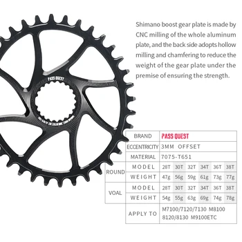 NOI TRECE Deore XT M7100/8100/9100 SHIMANO 12S STIMULA cran QUEST 3mm offset 38/4042/44T biciclete de munte înguste biciclete pinioane pentru