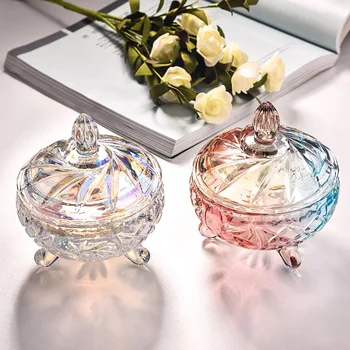 Nordic Vintage Cristal Rezervor De Stocare Creative Sticlă Clară Bomboane Ceai Borcane De Depozitare Practice Gustare Fresh Cutii Decoratiuni Bucatarie