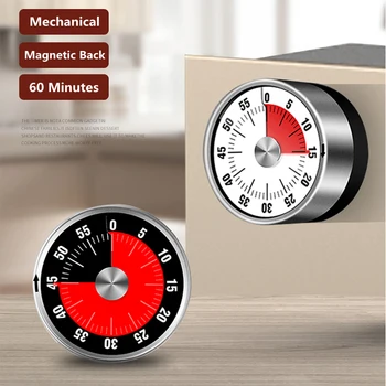Nou Oțel Inoxidabil Vizuale Timer Mecanic de Bucatarie Timer 60 Minute cu Alarma de Gătit Timer cu Alarmă cu voce Tare Magnetic Ceas Cronometru