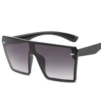 Noua Moda pătrat ochelari de Soare Retro Damele de Lux, Brand de Moda Negru Transparent Culoare Gradient Lens-O singură Bucată Bărbați Parasolar