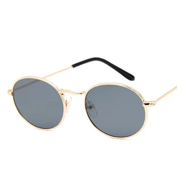 Noul Aliaj Retro ochelari de Soare Femei de Metal Rotund ochelari de Soare Femei Vintage Oval Ochelari de Soare pentru Barbati de Lux de Designer