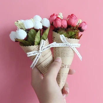 Noul Mini Folie De Hârtie Flori Artificiale Buchet De Nunta Fotografie De Recuzită Buchet De Flori Acasă Decorare Flori False