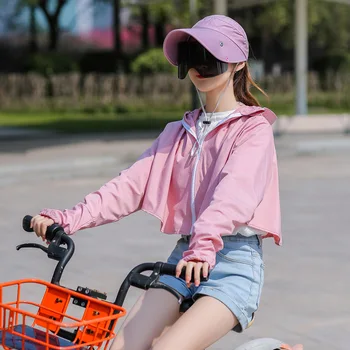 Noul vara încălzi în haine de sex feminin în aer liber, ciclism culoare pură moda uscare rapidă respirabil margine largă