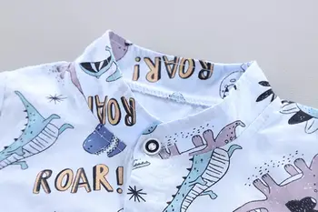 Nouă Băieți Copii Haine Vara Copii Print Dinozaur Cămașă Denim pantaloni Scurți 2 buc/seturi pentru Sugari Copii Moda Copilul Treninguri set