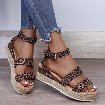 Nouă Femei Leopard de Sandale Sexy Indesata Sandale Femei Doamnelor Pantofi Casual Plus Dimensiune zapatos de mujer 2021 Femeie