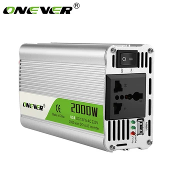 Onever 2000W 12V DC-220V AC Auto Auto Power Auto Portabil Putere Invertor Incarcator Convertor Adaptor Adaptor USB Auto-Styling