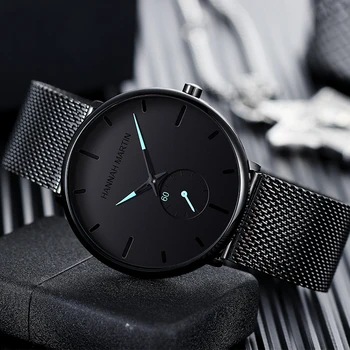 Original Design Simplu Casual Barbati Ceas Ultra-subțire Impermeabil Plasă de Oțel Bandă Neagră de Afaceri Ceasuri de mana Japonia Cuarț Circulație