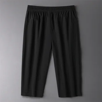 Pantaloni Scurți de vară de Dimensiuni Mari de Culoare Solidă de Genunchi Lungime pantaloni Scurți Respirabil Rece de Înaltă Calitate, Haine de sex Masculin Vrac Plus Dimensiune 7XL 8XL HX369