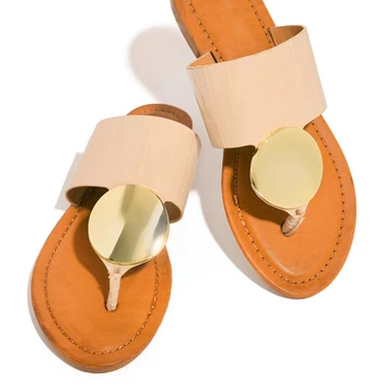 Pantofi De Vara Pentru Femei, Papuci, Sandale De Plajă Moda De Metal Plat Papuci Doamnelor Sandale Slip Pe De Cauzalitate Flip Flop Diapozitive