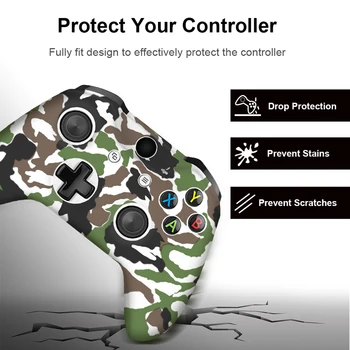 Pentru Xbox One X S Controler Gamepad Camuflaj Silicon Capac Din Cauciuc Piele Prindere Caz De Protecție Pentru Xbox Slim Joystick