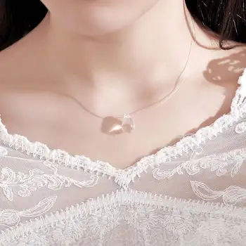 PONYKISS Nou Real Argint 925 Picătură de Apă de Cristal Pandantiv Cravată Colier pentru Femei Moda Bijuterii zi de Naștere Petrecere Drăguț Cadou