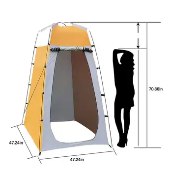 Portabil de Confidențialitate Duș, Toaletă Camping Pop-Up Cortul de Camuflaj Anti UV funcție în aer liber, Dressing Cort fotografie de Cort
