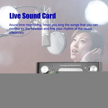 Profesionale placa de Sunet Microfon Vocal de Muzică o Usb Cască de Divertisment Karaoke Vapoare K-Melodia Live placa de Sunet F007