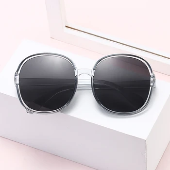 Pătrat ochelari de Soare pentru Femei Brand Designer Rotund Retro Cadru Negru Bărbați Vintage Supradimensionat Ochelari de Soare pentru Femei Femei UV400 Nuante