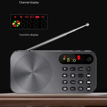 Q6 Multi-funcția de Radio Fm 3600mah Baterie Reîncărcabilă Led Display Digital Radio Cu Lanterna Funcție de Iluminare Cu Cutie
