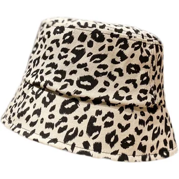 Retro la moda Leopard de Imprimare Găleată Pălărie de sex Feminin Valul de Primăvară și de Vară, Bazin Pălărie Umbrelă de soare Pălărie Arată Fața Mică Pălărie Găleată
