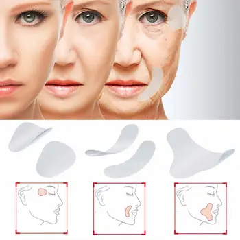 Reutilizabile din Silicon Anti-rid Fata Frunte Autocolant Obraz, Bărbie Autocolant Faciale Patch-uri Wrinkle Remover Benzi