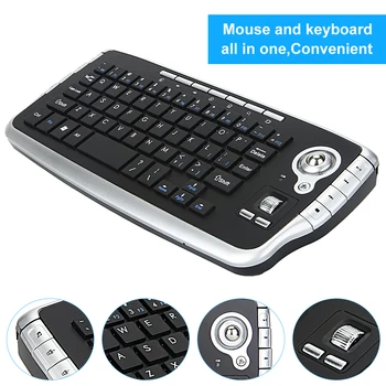 SAMTIAN Wilreless Tastatura 2.4 G Portabil Mini Tastatura Multi Function Trackball Air Mouse Tastatura Pentru Laptop Calculator de Masă