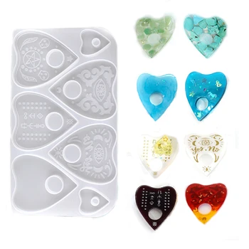 Silicon Forma de Inima Mucegai Tava DIY Ouija Rășină Mucegai Oglindă de Cristal de Sticlă, Bijuterii Pandantiv Turnare Mucegai Instrument