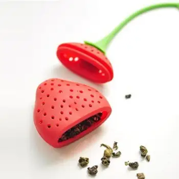 Slăbit pe bază de Plante Condiment Infuser Filtru Difuzor 1 buc Drăguț Silicon Căpșuni Frunze de Ceai Strecuratoare Creative Bara de Instrumente Accesorii de Bucatarie