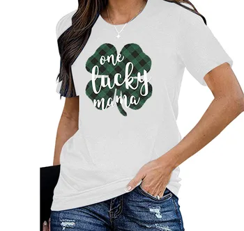 St. Patrick ' s Day NOROC MAMA Tricou Femei Maneci Scurte Print Tee Femeie Top Tee Shirt