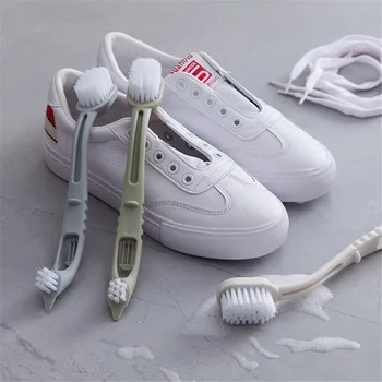 Stil Nordic Cap Dublu Perie De Pantofi Lung Mâner De Plastic Nylon, Matase De Curățare Brushs De Uz Casnic De Perete Și Adidași Instrument De Curățare