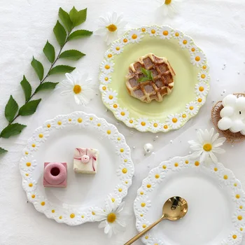 Tacamuri Din Ceramică Farfurii Seturi Mici Daisy Underglaze Cina Acasă Mâncare Castron Salata De Vest Cupa Desert Friptura Tava Placa