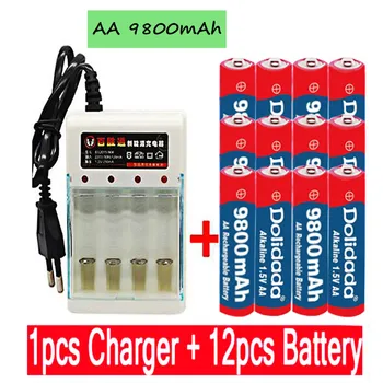 Tag nou baterie AA 9800 mah reîncărcabilă baterie AA 1,5 V. Reîncărcabilă Noi Alcalinas drummey +1buc 4 celule baterie