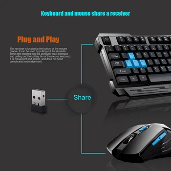 Tastatura și Mouse-ul Combo-uri Impermeabil Multimedia 2.4 GHz Calculator PC Wireless Gaming Keyboard USB fără Fir Mous мышь беспроводная