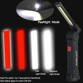 USB Reîncărcabilă 10000LM Lumina de Lucru cu LED COB lanterna Magnetica 5modes Ultra Bright lanterna lampa impermeabil pentru Camping de Reparații Auto