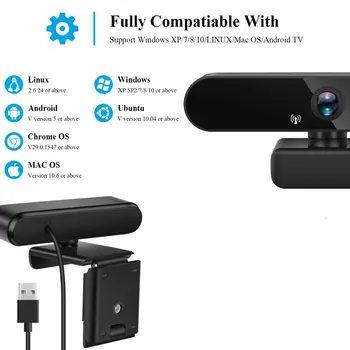 Video Full HD Webcam HD 1080P Camera USB Webcam Focus Viziune de Noapte Calculator, Camera Web Cu Microfon încorporat