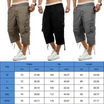 Vânzare fierbinte de Vară Bărbați Elastice Pantaloni 3/4 Casual Luptă Ombat pantaloni Scurți Pantaloni Marimea M-3XL