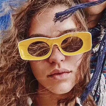 WOENFEL Dreptunghi ochelari de Soare Femei Noua Moda Ochelari de Soare Personalitate Oglindă Concavă Designer Cadru Pătrat Ochelari de Amuzant