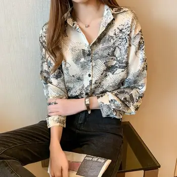 XEJ Cerneală Stil Șifon Bluza pentru Femei de Primavara 2021 Îmbrăcăminte pentru Femei Topuri pentru Femei de Moda coreeană Bluza Eleganta Bluza Feminin