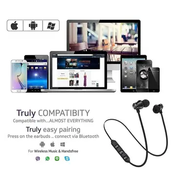 XT11 Magnetic Wireless compatibil Bluetooth Căști Muzica de Susținere sport Căști Căști cu Microfon Pentru iPhone, Samsung, Xiaomi