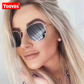 Yoovos 2021 Cadru Din Aliaj De Ochelari De Soare Pentru Femei Ochelari De Epocă Lady Retro Clasic De Metal Ochelari De Soare Oglindă Lunette De Soleil